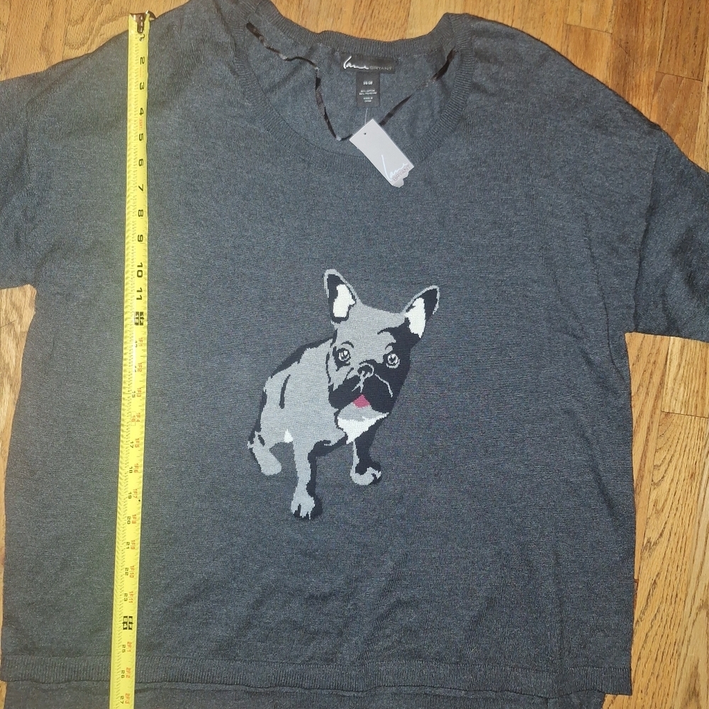 NWT Lane Bryant sz 26/28 Sweater French Bulldog Plus Womens Lightweight Dog - Picture 5 of 7